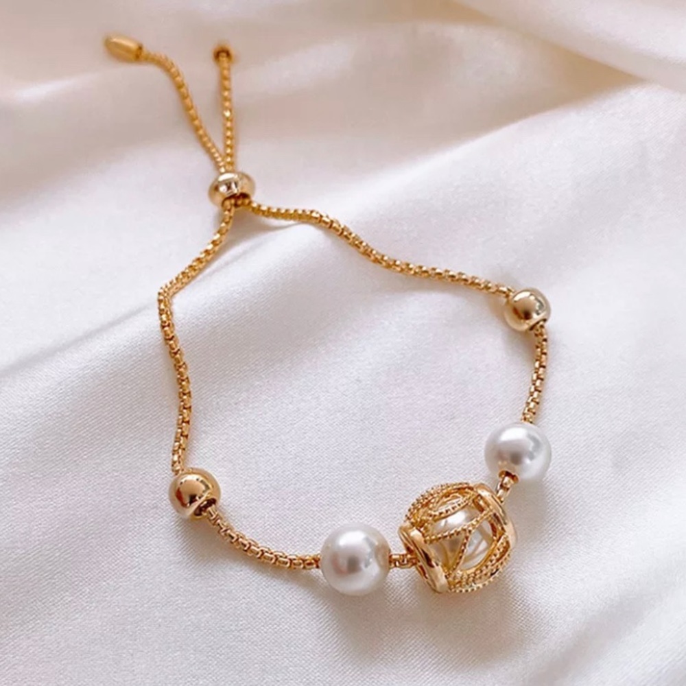 Elegant Faux Pearl Adjustable Bracelet Accessory Jewelry - Picture 2 of 6